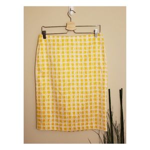 Talbots NWT Yellow/White Checkerboard Skirt